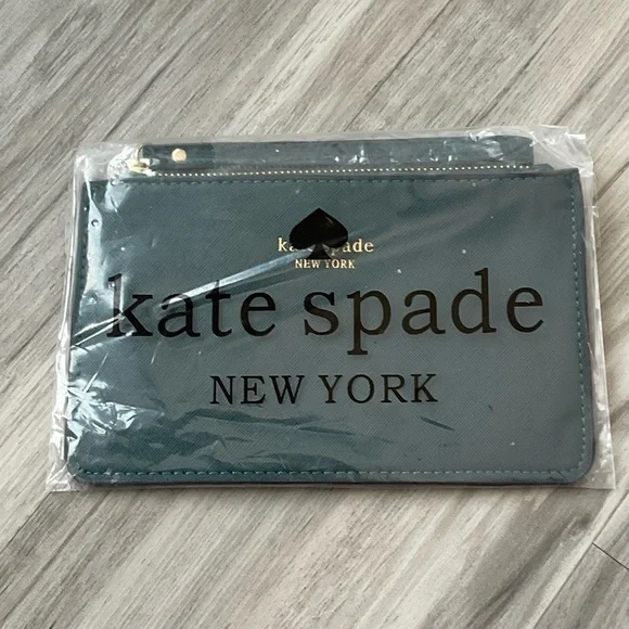 Kate Spade Forest Green Clutch with Gold Detail NWT